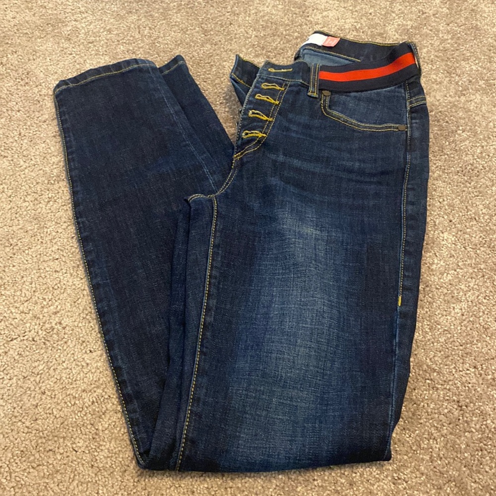 CAbi high rise button fly skinny jeans